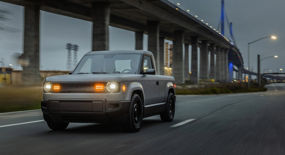 The Slate Auto electric vehicle in the standard pickup truck configuration.