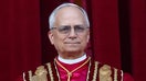 Newly elected Pope Leo XIV, Cardinal Robert Prevost of the United States appears on the balcony of St. Peter&apos;s Basilica, at the Vatican, May 8, 2025. REUTERS/Guglielmo Mangiapane