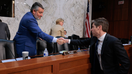 Sen. Ted Cruz, R-Texas, left, and OpenAI CEO Sam Altman, right