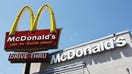 BURBANK, CALIFORNIA - JULY 22: The McDonald&apos;s logo is displayed at a McDonald&apos;s restaurant on July 22, 2024 in Burbank, California. McDonald&rsquo;s is extending its $5 meal deal in most U.S. restaurants past its initial four-week offering with the fast-food icon saying the offer has driven customers back to its restaurants. (Photo by Mario Tama/Getty Images)
