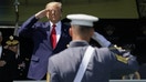 President Donald Trump salutes as he arrives at the 2020 U.S. Military Academy graduation ceremony in West Point, New York, June 13, 2020. - Fox Business News