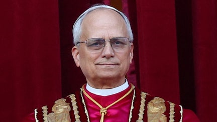 Newly elected Pope Leo XIV, Cardinal Robert Prevost of the United States appears on the balcony of St. Peter's Basilica, at the Vatican, May 8, 2025. REUTERS/Guglielmo Mangiapane