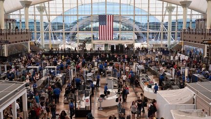 Travelers at a Transportation Security Administration (TSA) security checkpoint inside the Jeppesen Terminal at Denver International Airport (DEN) in Denver, Colorado, US, on Saturday, Aug. 19, 2023. Some&nbsp;$5 trillion of capital investment&nbsp;may be needed to deliver on aviation's goal of reaching carbon neutrality by 2050, almost all of it plowed into sustainable fuel production and renewable power generation, according to McKinsey &amp; Co. Photographer: Bing Guan/Bloomberg via Getty Images - Fox Business News