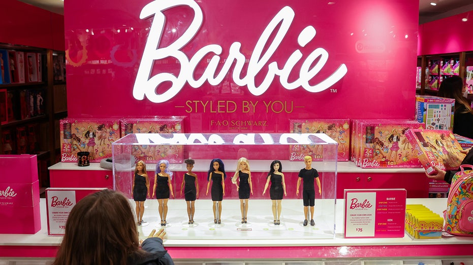 Barbie dolls on display in New York City