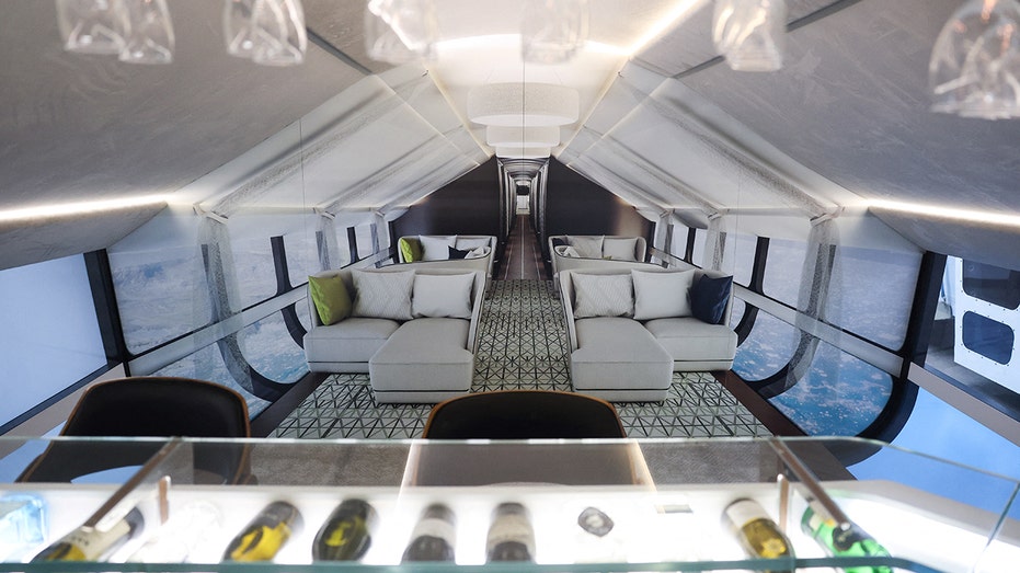 A mockup zeppelin cabin at the Hybrid Air Vehicles centre