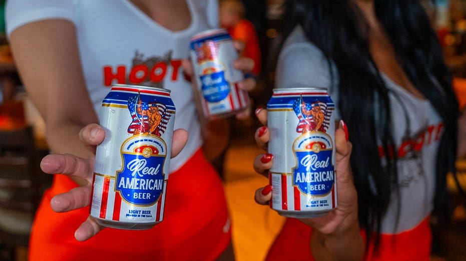 Hooters girls with Real American Beer