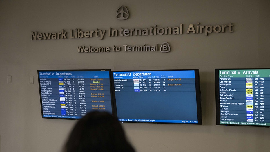 Newark airport flight panel