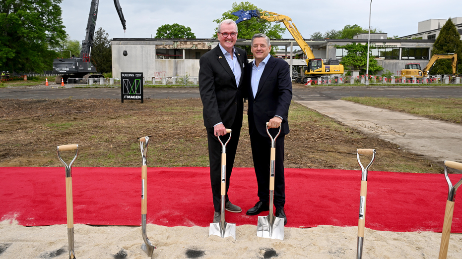 NJ Gov Phil Murphy next to Netflix co-CEO Ted Sarandos