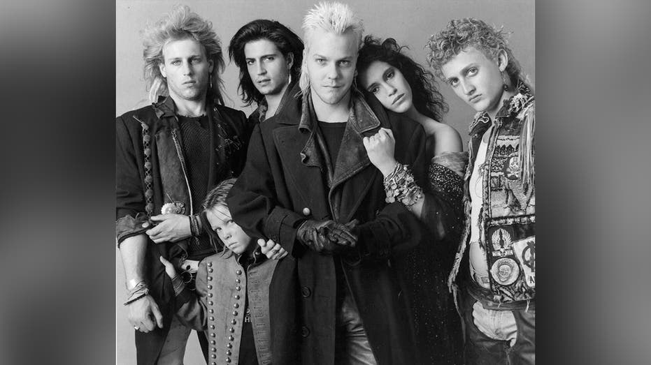 black and white cast photo from the lost boys