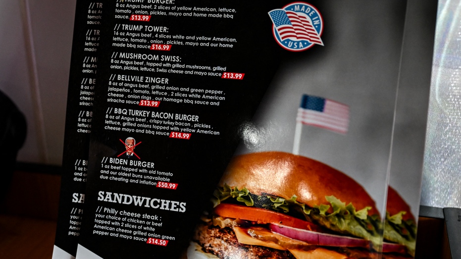 A photo showing a Trump Burger menu