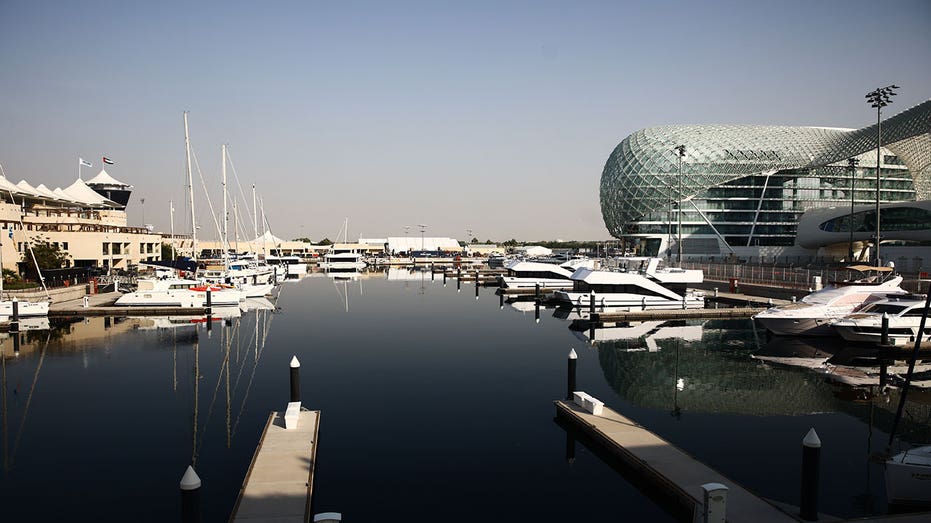 A view of the Yas Marina and the W Abu Dhabi - Yas Island hotel in Abu Dhabi, United Arab Emirates on November 28, 2023. (Photo by Jakub Porzycki/NurPhoto via Getty Images)