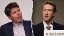 A split of Sam Altman, co-founder and CEO of OpenAI, and Mark Zuckerberg, CEO of Meta. - Fox Business News