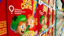 SAN DIEGO, CALIFORNIA - APRIL 25: Boxes of General Mills Lucky Charms cereal are stacked at a Costco Wholesale store on April 25, 2025 in San Diego, California. (Photo by Kevin Carter/Getty Images) - Fox Business News
