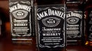 CHICAGO, ILLINOIS - NOVEMBER 27: Bottles of the American whiskey Jack Daniels are offered for sale in a liquor store on November 27, 2023 in Chicago, Illinois. American whiskey makers are threatened with a  50% tariff by year’s end as a trade dispute with the EU lingers. The tariffs, which had been placed on hold until 2024, were imposed in retaliation to former President Donald Trump's tariffs on steel and aluminum imports. (Photo by Scott Olson/Getty Images) - Fox Business News