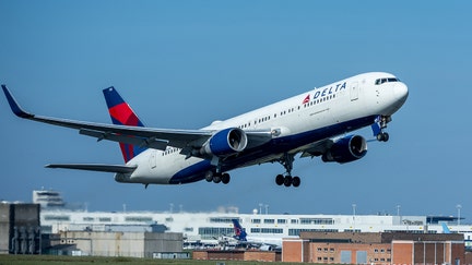 A Delta Air Lines Boeing 767 plane bound for New York&rsquo;s John F. Kennedy International Airport takes off from the Belgian capital's Zaventem airport on April 05, 2025 in Brussels, Belgium - Fox Business News