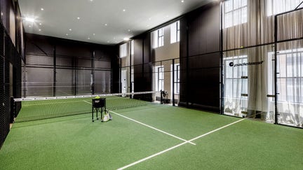 The private padel court at 111 West 57th Street in Manhattan.  - Fox Business News