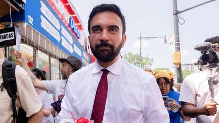 Zohran Mamdani, New York City mayoral candidate, holds a shaved ice during a campaign event in New York, US, on Monday, June 23, 2025. New Yorkers will head to the polls Tuesday to choose a Democratic candidate for mayor as a sweltering heat wave engulfs the city, and with tightened security in place after the US unleashed airstrikes on Iran.  - Fox Business News