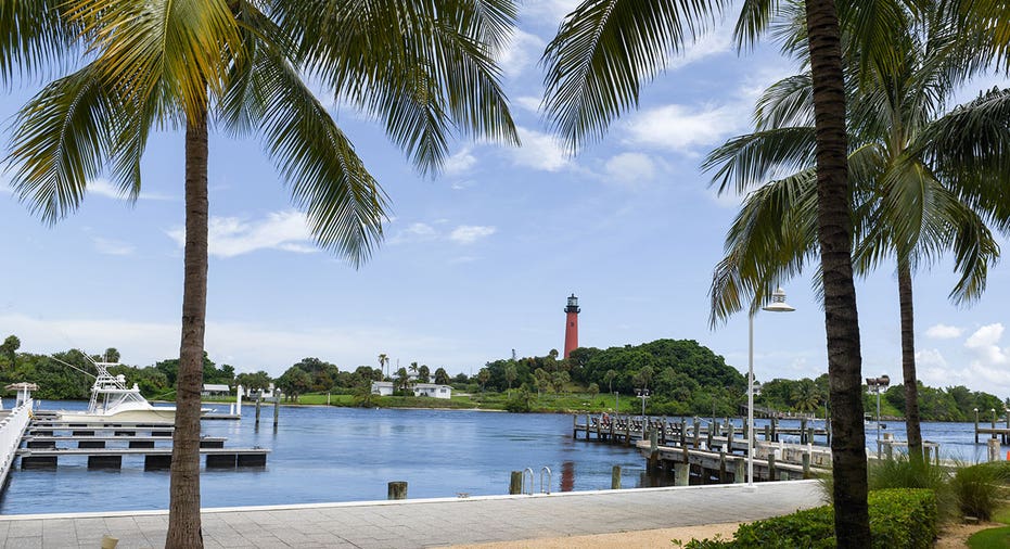 A boat sits docked next to empty slips at the Jupiter Inlet Marina ahead of Hurricane Dorian in Jupiter, Florida, U.S., on Friday, Aug. 30, 2019. Hurricane Dorian reached major hurricane status as it heads toward Florida, with the potential to stall near the coast and bring a prolonged period of wind, rain and storm surge. Photographer: Christina Mendenhall/Bloomberg via Getty Images