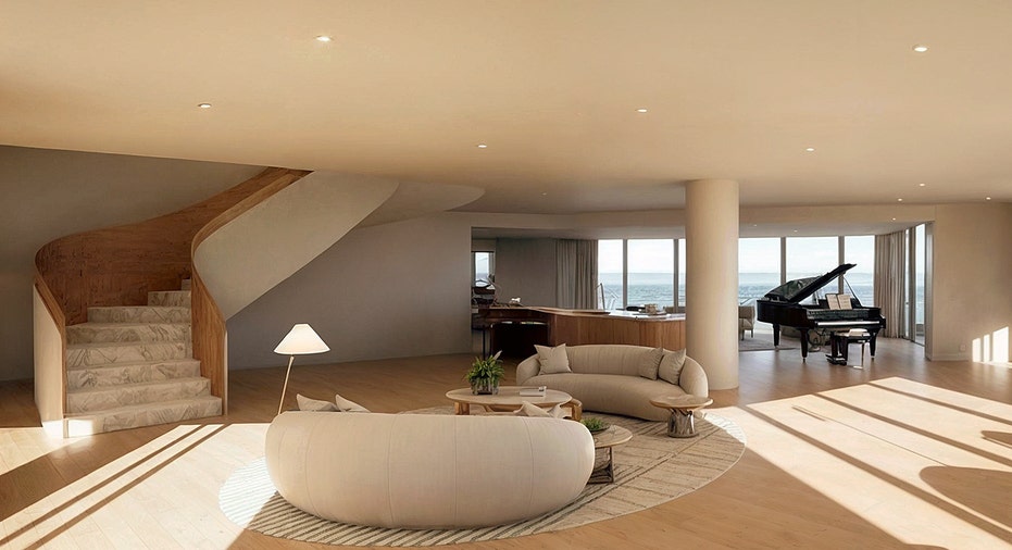 Rivage penthouse stairway view