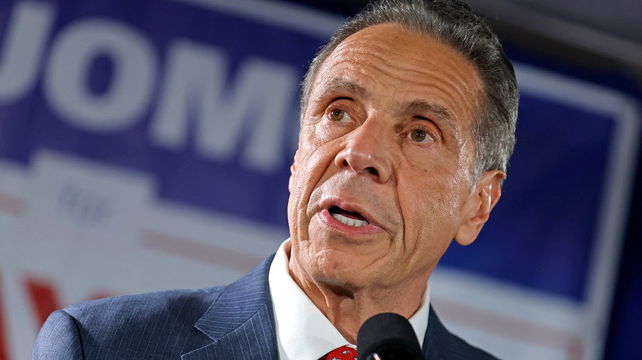 Andrew Cuomo during a speech on the New York mayoral election