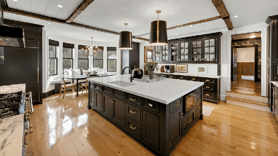 A view of the luxury Greenwich home's kitchen