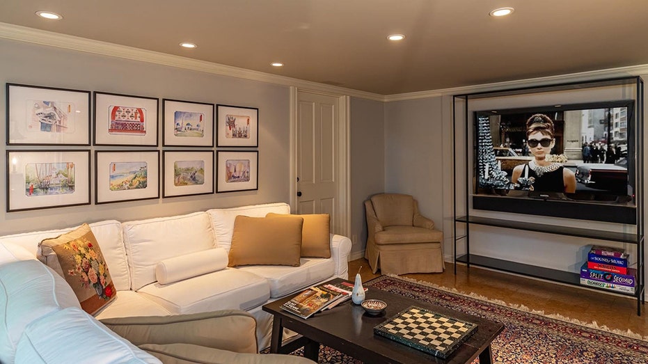 The lower level also includes a cozy family room.