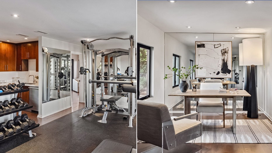 The additional dwelling unit features a gym and an office.