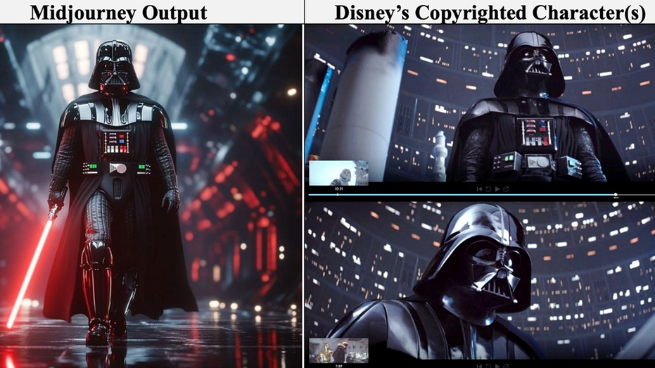 Comparison of AI generated Darth Vader and original product