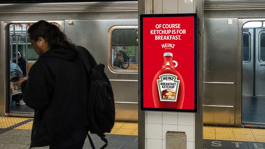 A breakfast breakfast in the Heinz published was shown in a subway station in New York City.
