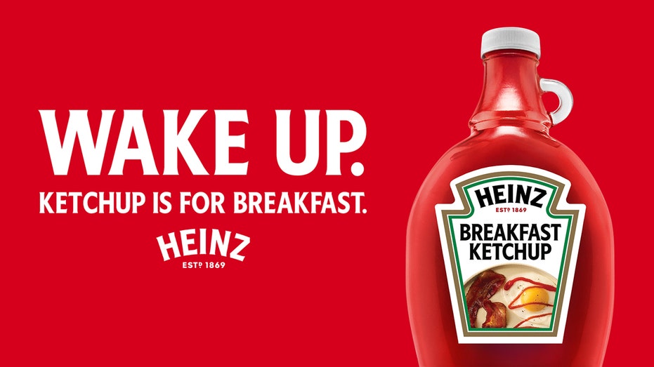 Heinz sings an ad for breakfast ketchup, "Waking up. Ketchup is for breakfast."