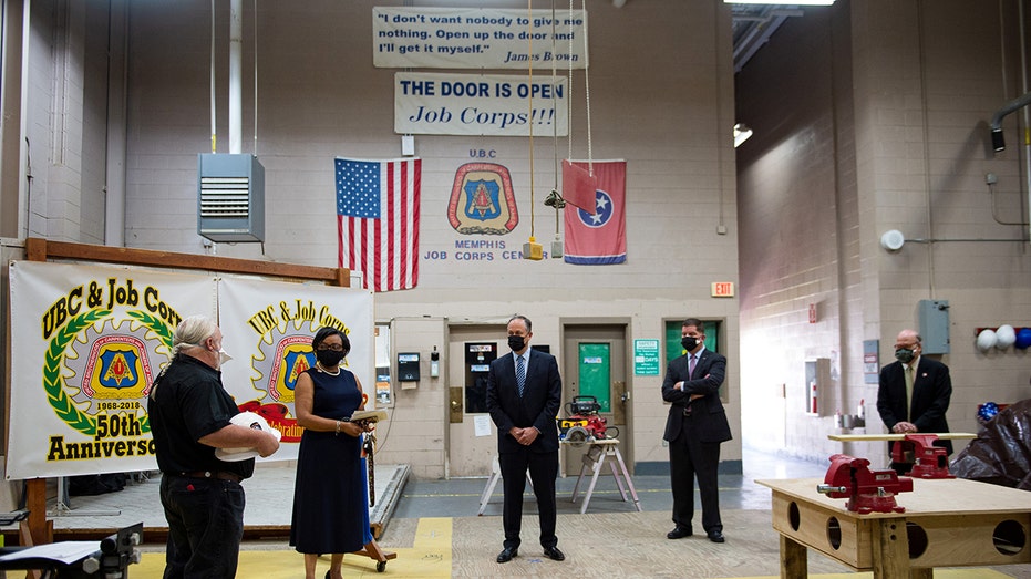 Doug Emhoff visits Job Corps center in 2021