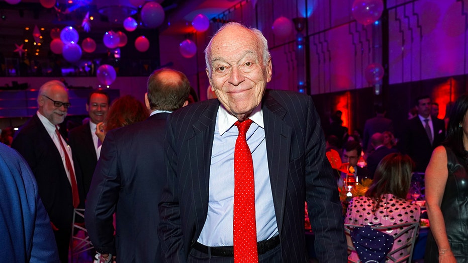 Leonard A. Lauder wearing a red tie