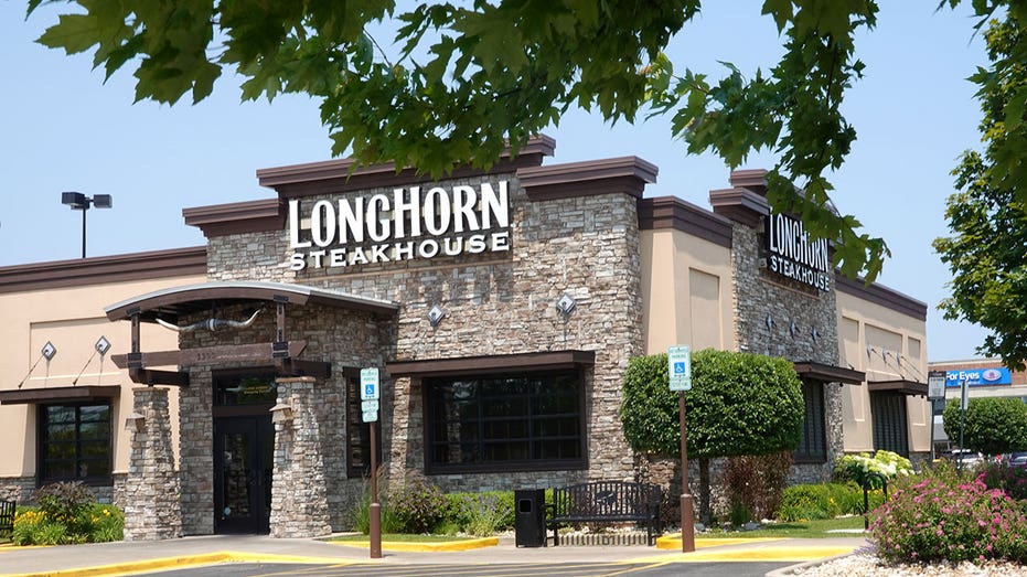 SKOKIE, ILLINOIS - JUNE 22: A sign marks the location of a LongHorn Steakhouse restaurant on June 22, 2023 in Skokie, Illinois. Darden Restaurants, the parent company of LongHorn Steakhouse, today reported quarterly earnings that topped Wall Street’s expectations, led by strong LongHorn Steakhouse sales. (Photo by Scott Olson/Getty Images)