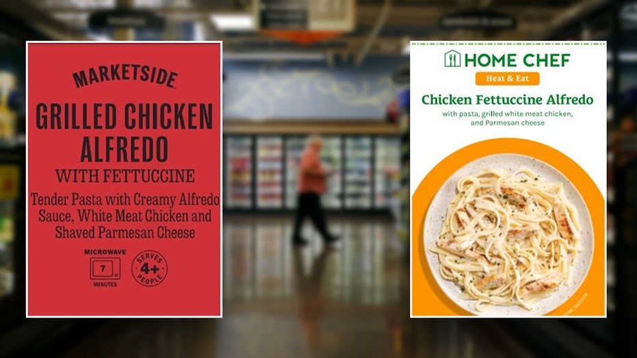 Recalled pastas on top of shopper in frozen aisle