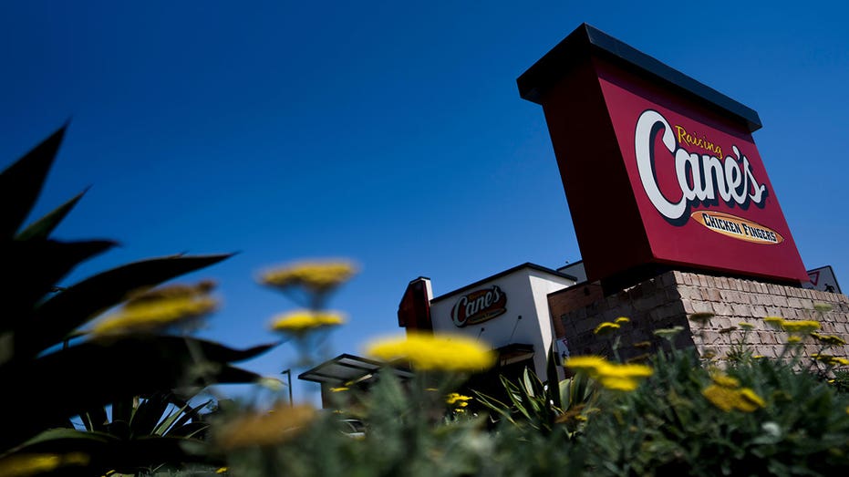 A Raising Cane's restaurant in Los Angeles, California, US, on Wednesday, Sept. 4, 2024. Raising Cane's Restaurants LLC has told debt investors its revenue increased more than 30% in the first six months of this year as it continues to expand its footprint, according to people familiar with the matter. Photographer: Eric Thayer/Bloomberg via Getty Images