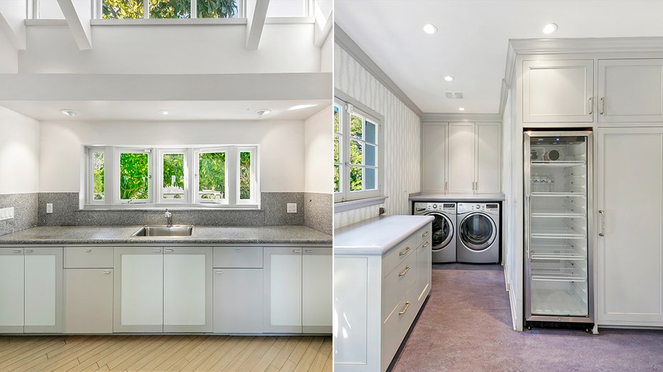 The dining room connects to a laundry room.