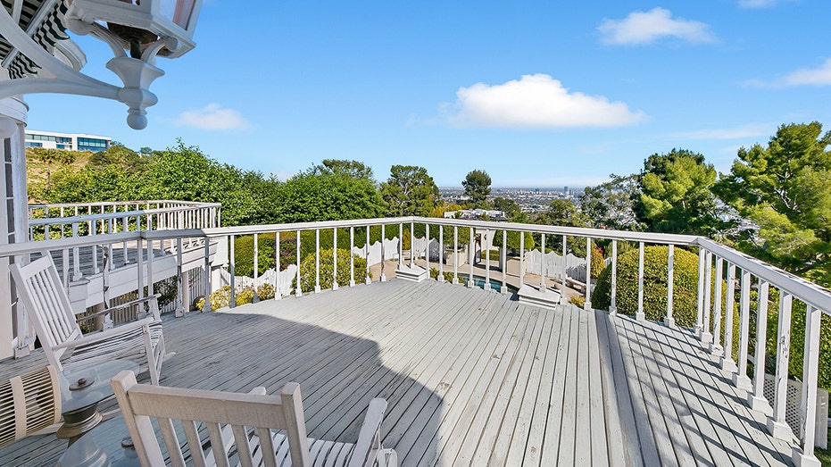 The home features more than one outdoor terrace.