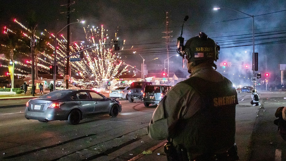 Fireworks explode