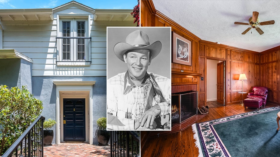 Insert from Roy Rogers on a division from the inside and outside his home.