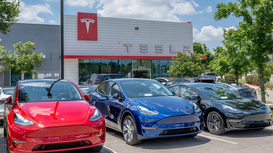 Teslas at Texas dealership