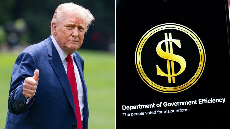 Left: President Donald Trump; Right: