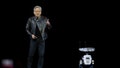 Nvidia CEO Jensen Huang delivers the keynote address with a robot during the Nvidia GTC 2025 at SAP Center on March 18, 2025 in San Jose, California. - Fox News