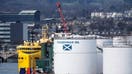 Supply vessels used in the oil, gas and renewable energy industry are docked by the Caledonian Oil's tank, at the Aberdeen Harbour, in the North East of Scotland, on April 29, 2022. - Fox Business News