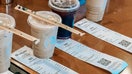 Luckin Coffee drinks line up at the company's shop in New York. - Fox Business News