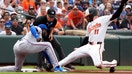 New York Mets third baseman Ronny Mauricio tags Baltimore Orioles designated hitter Jordan Westburg out trying to reach third base during the fourth inning at Oriole Park at Camden Yards, July 10, 2025, in Baltimore, Maryland. - Fox Business News