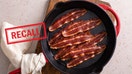 FILE: Turkey bacon cooked on a cast iron pan ready to eat along with a recall logo - Fox Business News