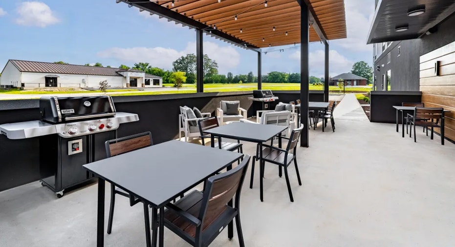 Outdoor patio LivSmart Studios by Hilton Tullahoma