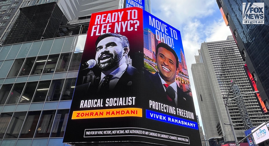 Vivek Ramaswamy billboard against socialist Mamdani