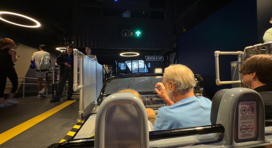 Test Track seated in ride vehicle