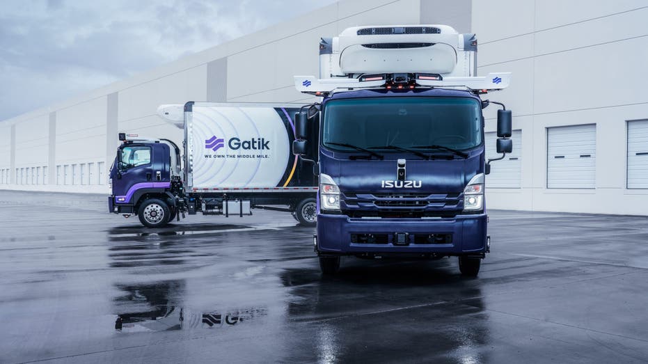 Two self-driving trucks